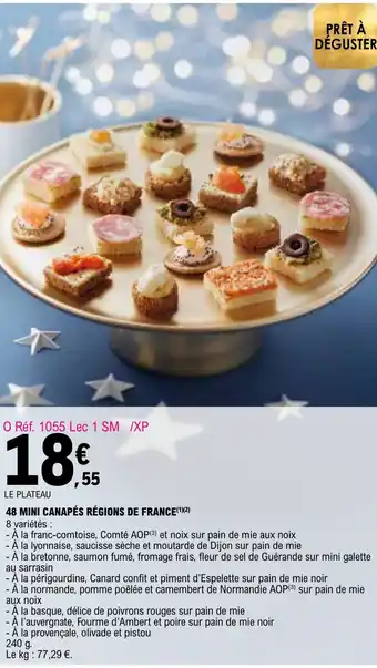 E.Leclerc 48 MINI CANAPÉS RÉGIONS DE FRANCE(¹)(²) offre