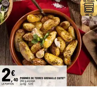 POMMES DE TERRES GRENAILLE CUITE(¹)