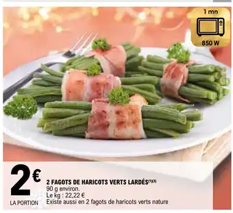 E.Leclerc 2 FAGOTS DE HARICOTS VERTS LARDÉS offre