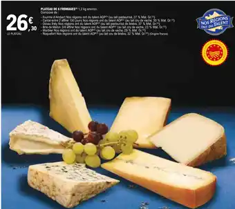 E.Leclerc PLATEAU DE 6 FROMAGES(¹) 1,2 kg environ. offre