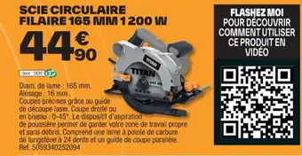 SCIE CIRCULAIRE FILAIRE 165 MM 1200 W