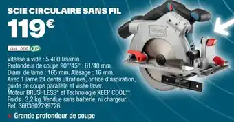 Brico Dépôt SCIE CIRCULAIRE SANS FIL offre