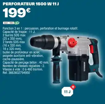 Brico Dépôt PERFORATEUR 1500 W 11 J offre
