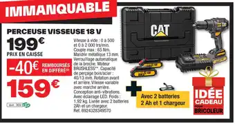 Brico Dépôt PERCEUSE VISSEUSE 18 V offre