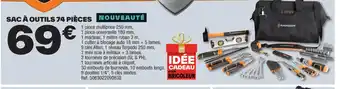 Brico Dépôt SAC À OUTILS 74 PIÈCES NOUVEAUTÉ offre