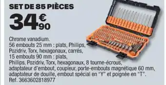 Brico Dépôt SET DE 85 PIÈCES offre