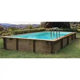 Bricomarché Piscine de jardin en bois - 7,20x4,20 x h.1,45m - rectangulaire offre