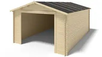 Bricomarché Garage en bois - 24m2 - 4x6m - ep. 28mm - couleur: naturel offre