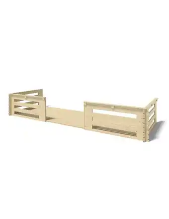 Bricorama Terrasse en bois avec balustrade pour abri en bois - 12m2 - 6m x 2m - couleur: naturel offre