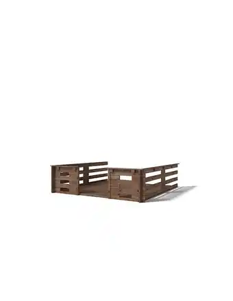 Bricorama Terrasse en bois avec balustrade pour abri en bois - 9m2 - 3m x 3m - imprégnée - couleur: marron offre