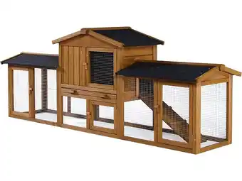 Clapier pour lapin en bois galina 2 portes- marron