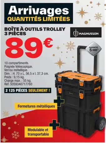 BOÎTE À OUTILS TROLLEY 3 PIÈCES