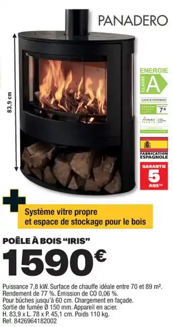 Brico Dépôt POÊLE À BOIS "IRIS" offre