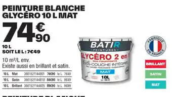 Brico Dépôt PEINTURE BLANCHE GLYCÉRO 10 L MAT € offre