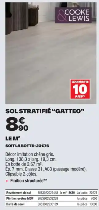 Brico Dépôt SOL STRATIFIÉ "GATTEO" offre
