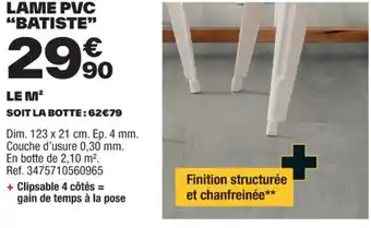 Brico Dépôt LAME PVC "BATISTE" offre