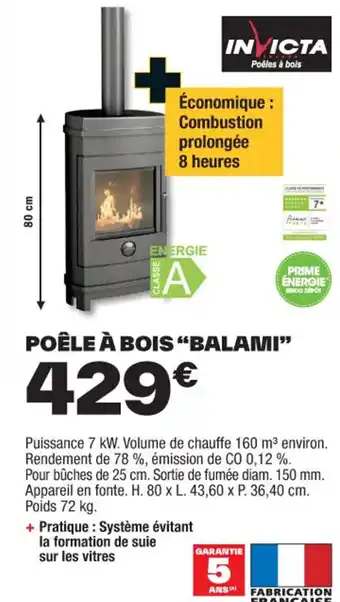 Brico Dépôt POÊLE À BOIS "BALAMI" offre