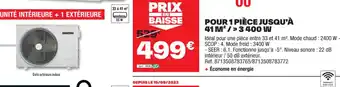 Brico Dépôt POUR 1 PIÈCE JUSQU'À 41 M²/3400 W offre