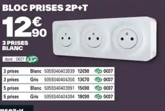 Brico Dépôt BLOC PRISES 2P+T offre