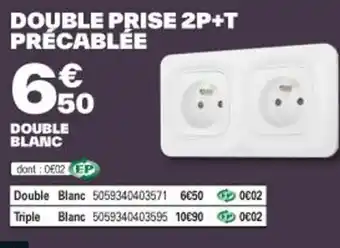 Brico Dépôt DOUBLE PRISE 2P+T PRÉCABLÉE offre