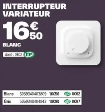 Brico Dépôt INTERRUPTEUR VARIATEUR offre
