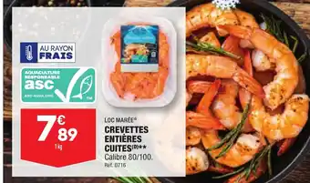 ALDI CREVETTES ENTIÈRES CUITES offre