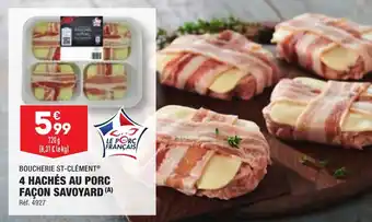 ALDI 4 HACHÉS AU PORC FAÇON SAVOYARD (A) offre