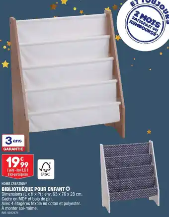 ALDI BIBLIOTHÈQUE POUR ENFANT offre