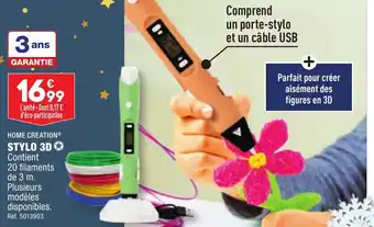 STYLO 3D Contient