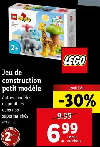 Lidl Lego jeu de construction petit modèle offre