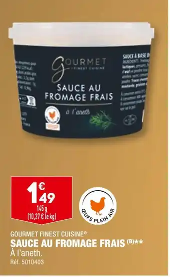 ALDI Gourmet finest cuisine sauce au fromage frais offre