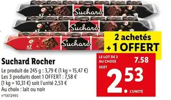 Lidl Suchard rocher offre