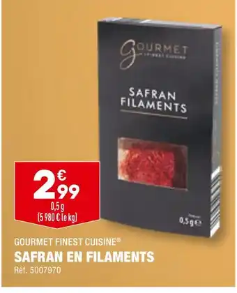 ALDI Gourmet finest cuisine safran en filaments offre