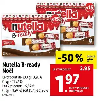 Lidl Nutella nutella b-ready noël offre