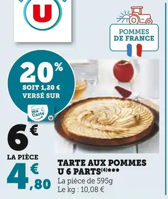 U Express U tarte aux pommes 6 parts offre