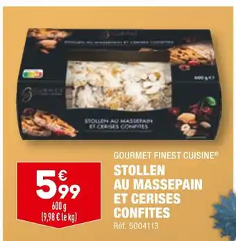 ALDI Gourmet finest cuisine stollen au massepain et cerises confites offre
