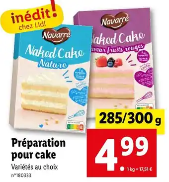 Lidl Navarre préparation pour cake offre