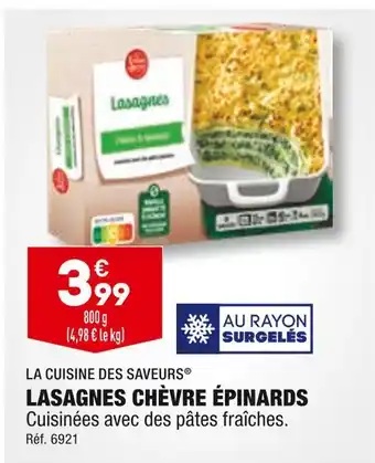 ALDI La cuisine des saveurs lasagnes chèvre épinards offre