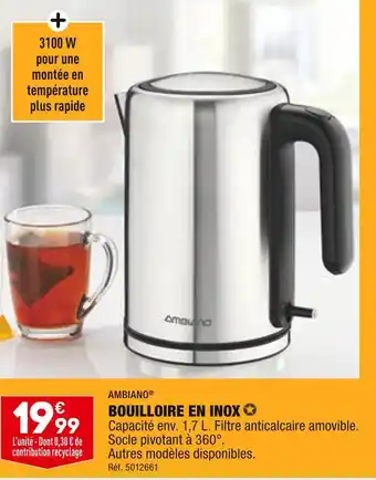 ALDI Ambiano bouilloire en inox offre