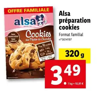 Lidl Alsa préparation cookies offre