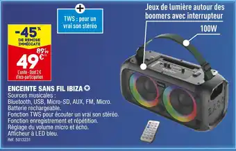 ALDI Ibiza enceinte sans fil offre