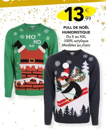 Stokomani Pull de noël humoristique offre