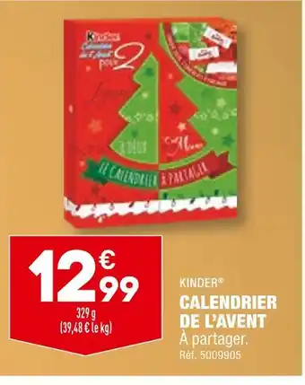 ALDI Kinder calendrier de l’avent offre
