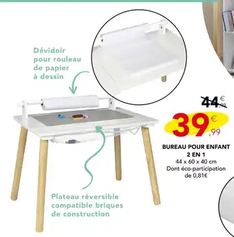 Stokomani Bureau pour enfant 2 en 1 offre