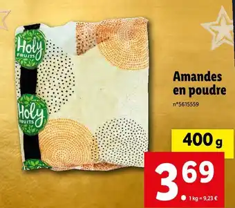 Lidl Holy fruits amandes en poudre offre