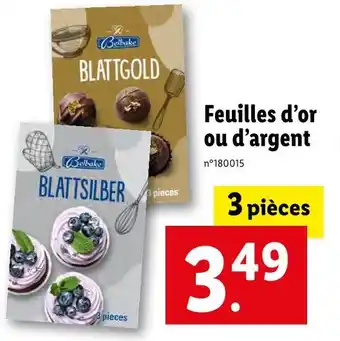 Lidl Belbake feuilles d’or ou d’argent offre