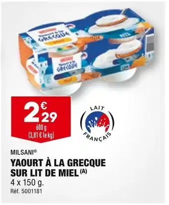 Milsani yaourt à la grecque sur lit de miel