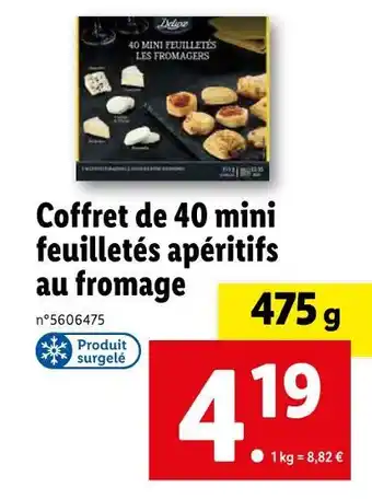 Lidl Deluxe coffret de 40 mini feuilletés apéritifs au fromage offre