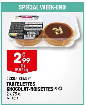 ALDI Desserissimes tartelettes chocolat-noisettes offre