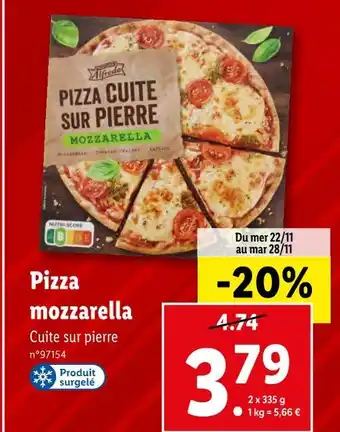Lidl Alfredo pizza mozzarella offre